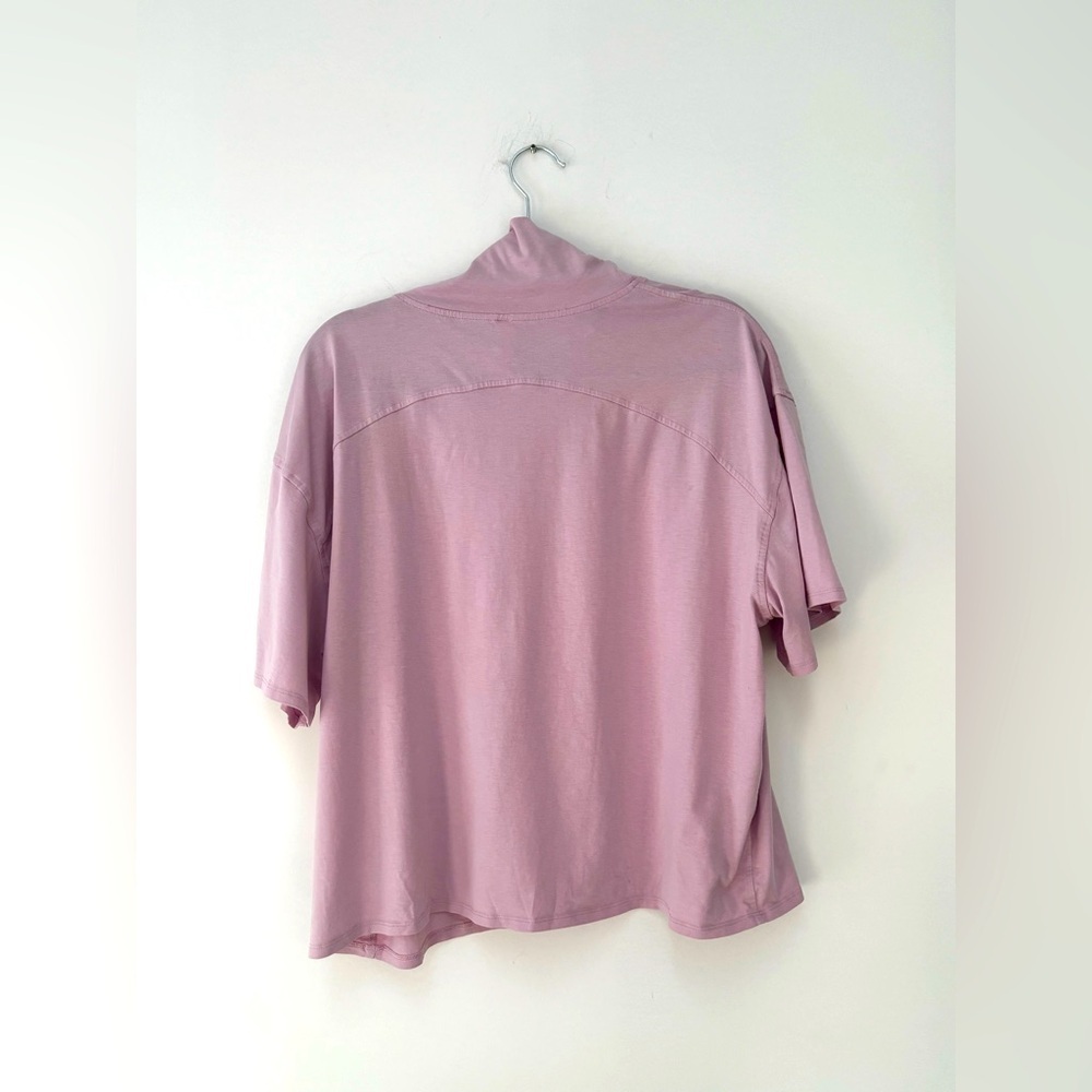 LULU LEMON | relaxed fit cotton blend turtleneck t shirt | size 14 - Picture 5 of 7